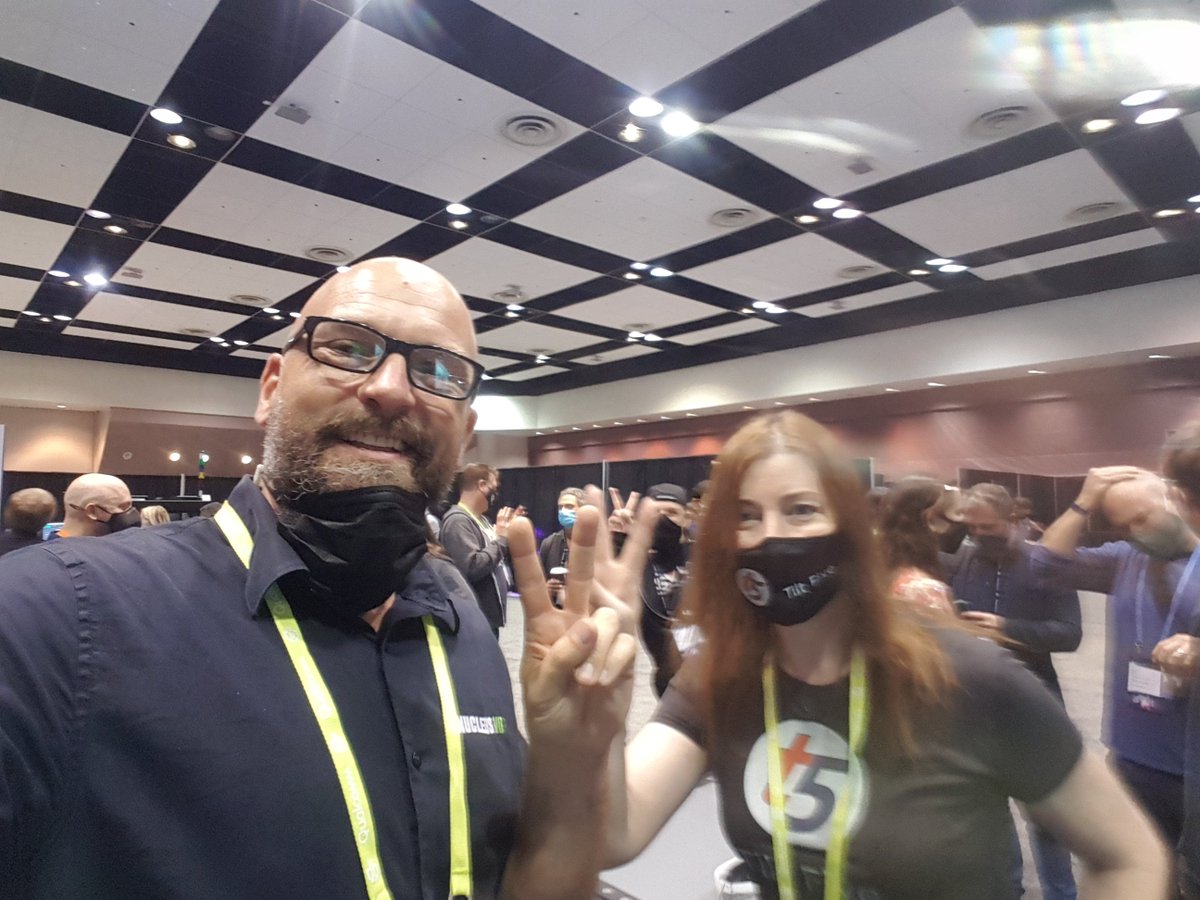 nucleusVR's tweet photo. What a day! Great fun demoing @tiltfive  and @nucleusVR  at Augmented World Expo @ARealityEvent  with @JeriElsworth #ISS see you tomorrow at our booth S53 https://t.co/9fsie6pmwx