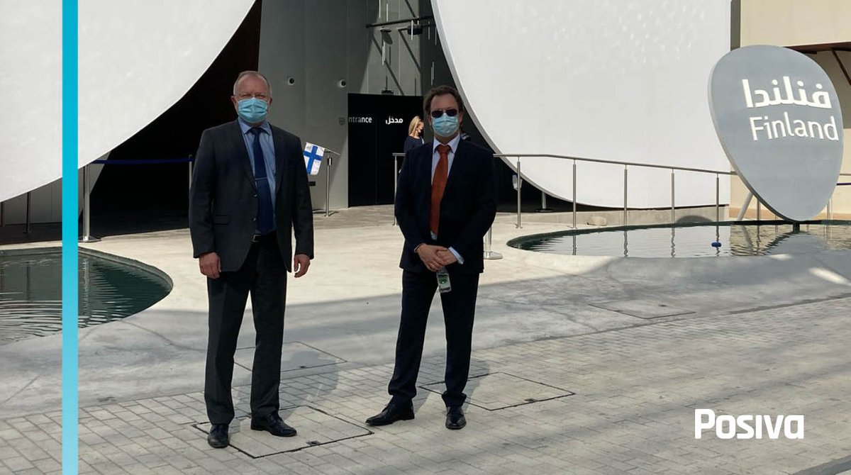 Posiva_fi's tweet photo. Posiva Solution's Mika Pohjonen&Jari Makkonen at the Dubai Expo 2020 Smart Nuclear Energy Solutions event. Posiva Solutions sells Finnish know-how on final disposal of spent nuclear fuel. #posiva #posivasolutions #posivarocks #wehaveasolution #industrialgeologicaldisposal #onkalo https://t.co/z4T8f8I0hz
