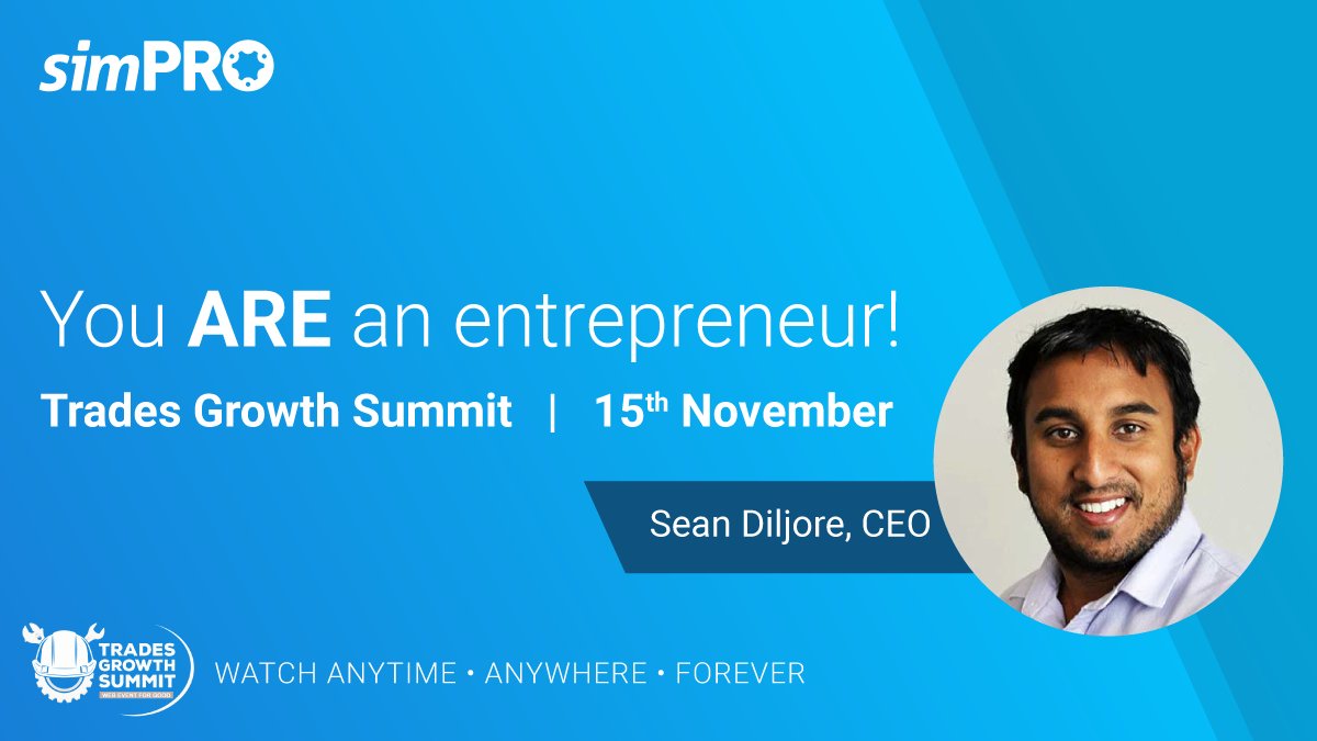 Want to hear directly from simPRO CEO? Sean will be speaking at this year’s <a href="/trades_summit/">Trades Growth Summit</a> on 15 Nov. He’ll be discussing his top tips about how field service businesses can ensure growth. Inspirational speakers access anytime, anywhere! bit.ly/3EMgALx @helpfoheroes