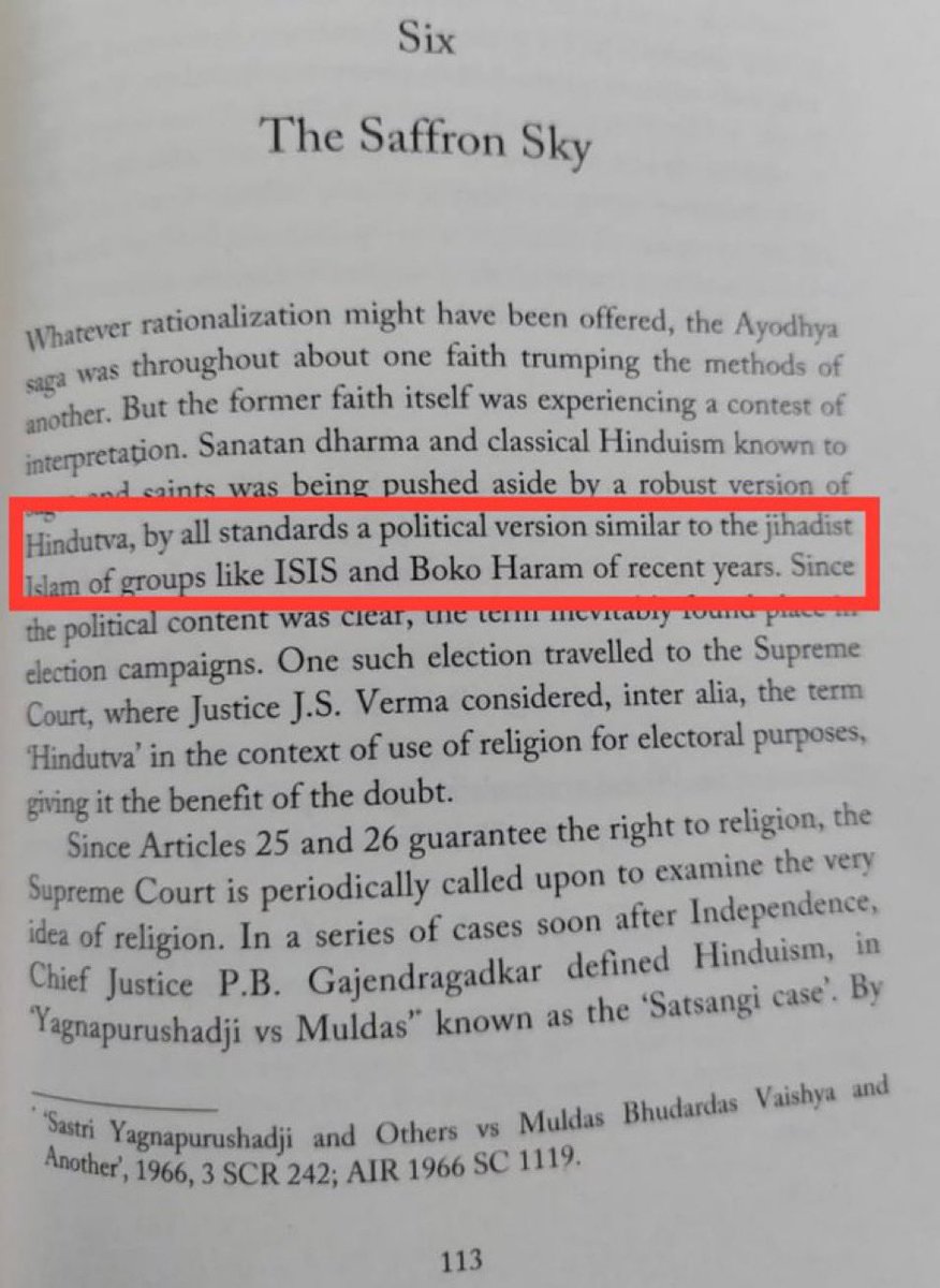 A book comparing Hindutva to terror outfits ISIS &Boko Haram,is an attempt to demonise Hindu religion that has only spoken of Vasudhaiva Kutumbakam.Half baked information can get you book publicity but unnecessary consequences of hurting sentiments of millions of Hindus.Shame.