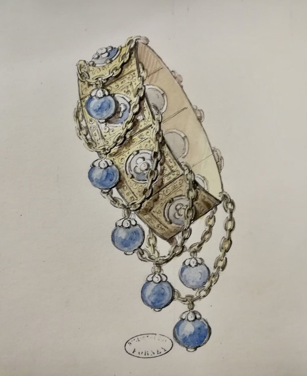 bibforney's tweet photo. Quelques maquettes de bijoux dessinés par Louis Eugène Crouzet (1782-1862) parmi les 16 volumes de modèles de ses bijoux, créés dans les années 1860, que nous conservons. https://t.co/3yUMr9WcJv