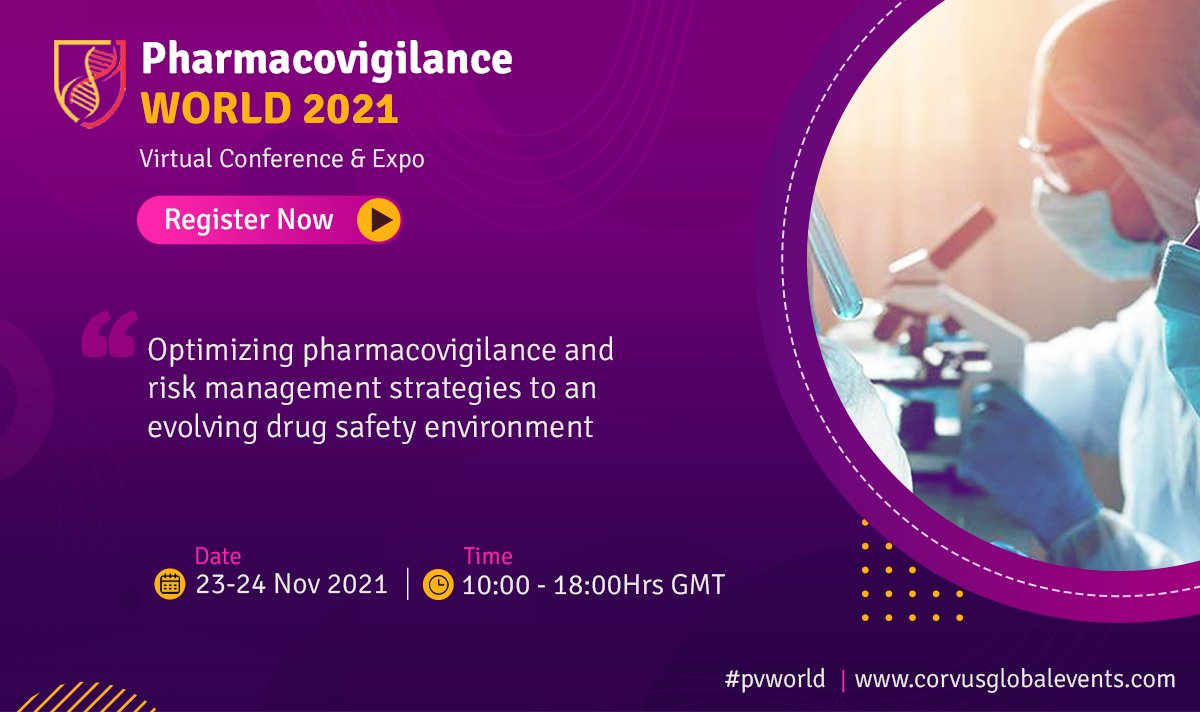 smponline's tweet photo. Benefit from #SMPDiscounts for the Pharmacovigilance World 2021 conference https://t.co/VZMEXIoFP6.
Attend @CorvusGlobal's #pvworld for pharmacovigilance & drug safety expertise #ad
#pharmacy #pharmaceutical #healthcare #healthcareprofessionals #HCPs #PharmacovigilanceWorld https://t.co/YE8EBNuKHH