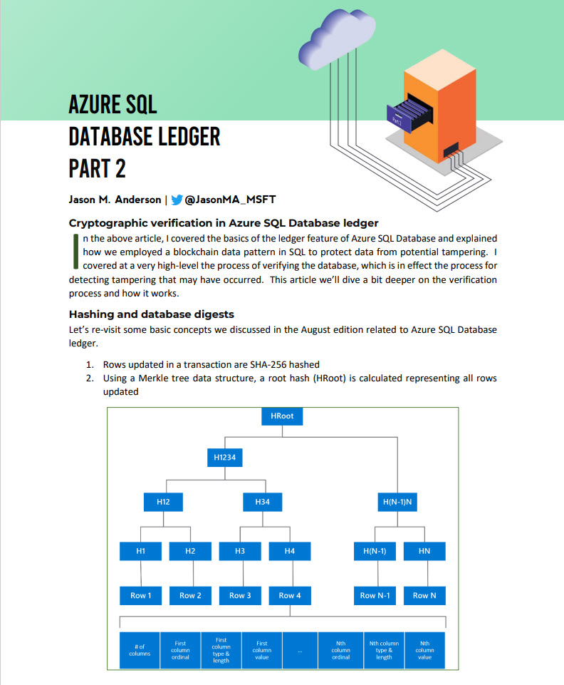 SQLServerGeeks's tweet photo. November Edition of SQLServerGeeks Magazine features Azure SQL Database Ledger Part 1 &amp; Part 2 from @blocksmithery
RT to spread the word.
Download your copy now: https://t.co/w1H7soiy4y
#SQLServer #AzureSQL #SQLDatabase #TSQL #Nulls https://t.co/UBj1qP9VTB
