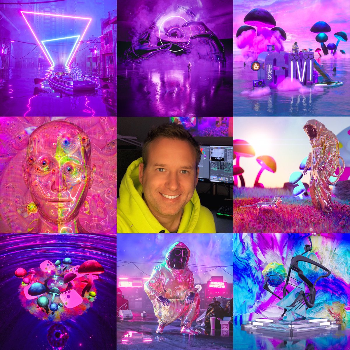I’m Ant from @qfilmstv 
My obsession of colour, light and abstract art enables me to create fantasy stories with #crazyhank being the link between my crazy brain and the world. 🙏😛🌈🚀
#TheArtVsTheArtist