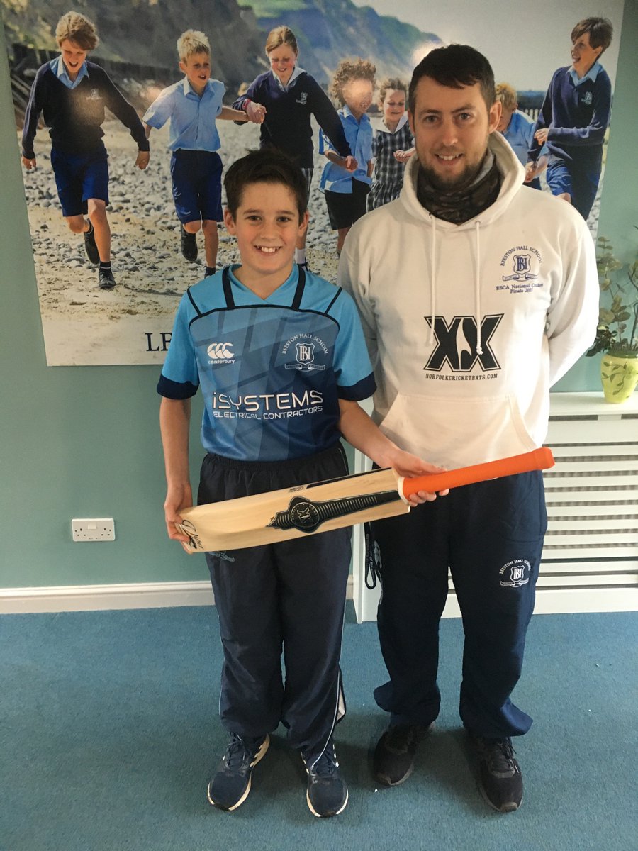HallBeeston's tweet photo. What a way to celebrate your 12th birthday. Not only was William @FakenhamCricket
U11 player of the year, but thanks to the   kindness of David @xx_cricket William is now using one of @ECB_cricket Rory Burns’ bats! @BunburyHarry @NorfolkCB Happy birthday and go well William! https://t.co/6bDGhqRlec