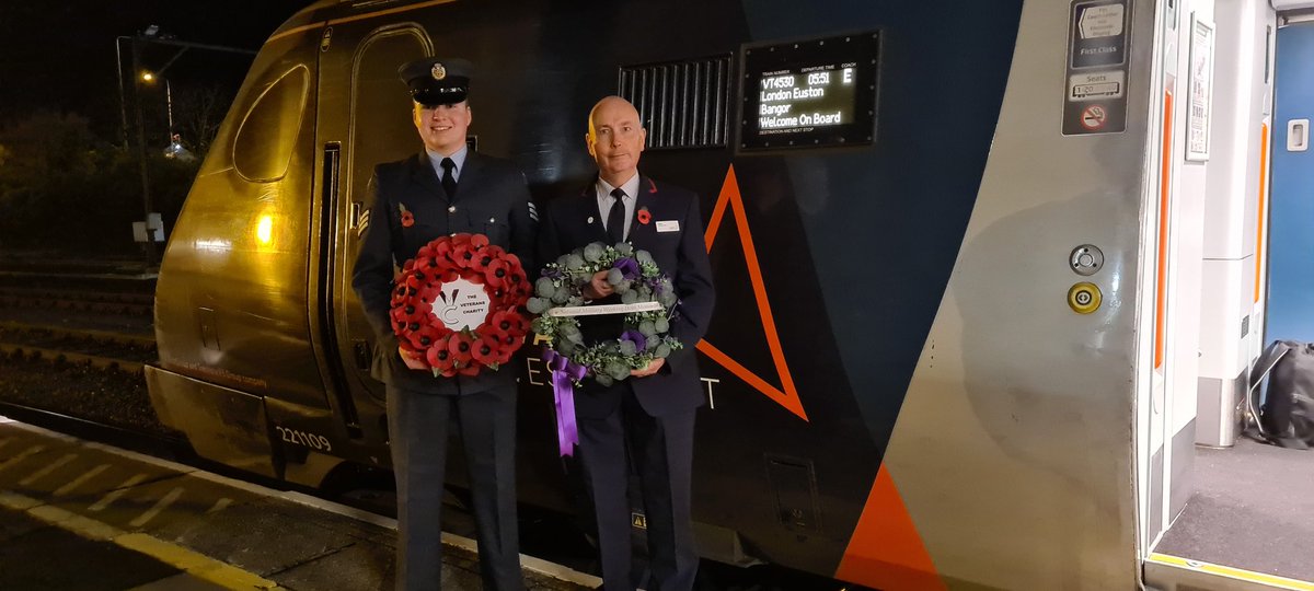 Austinseels's tweet photo. Proud to have delivered three wreaths to Holyhead train station for transit on the @tfwrail service to Cardiff and the @AvantiWestCoast service to @NetworkRailEUS as part of @VETERANSCHARITY @RemembeRoutes 
Pictures from their time at @RAF_Valley yet to come. #WeWillRememberThem https://t.co/tmwQ8V6IG9