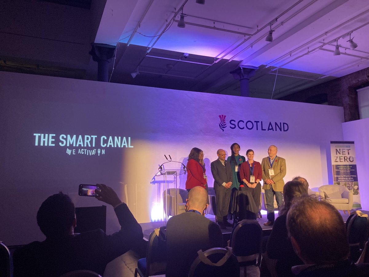 GradySNP's tweet photo. The #canal is a blue ribbon through Glasgow North, connecting communities in all sorts of ways - great to be at the launch of the #smartcanal, adapting 18th century infrastructure to 21st century challenges @scottishcanals #CanalsDoCOP26 @Glasgow_Canal https://t.co/hNvpb3o2A5