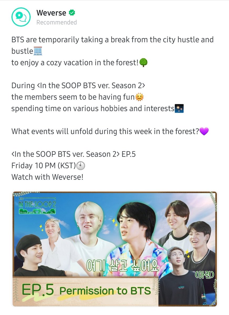 ZER0XBLACK's tweet photo. [Weverse Preview] 
<In the SOOP BTS ver. Season 2> EP.5 tomorrow at 10PM KST on Weverse!
#BTS #방탄소년단 @BTS_twt https://t.co/4mZpBUs2aW