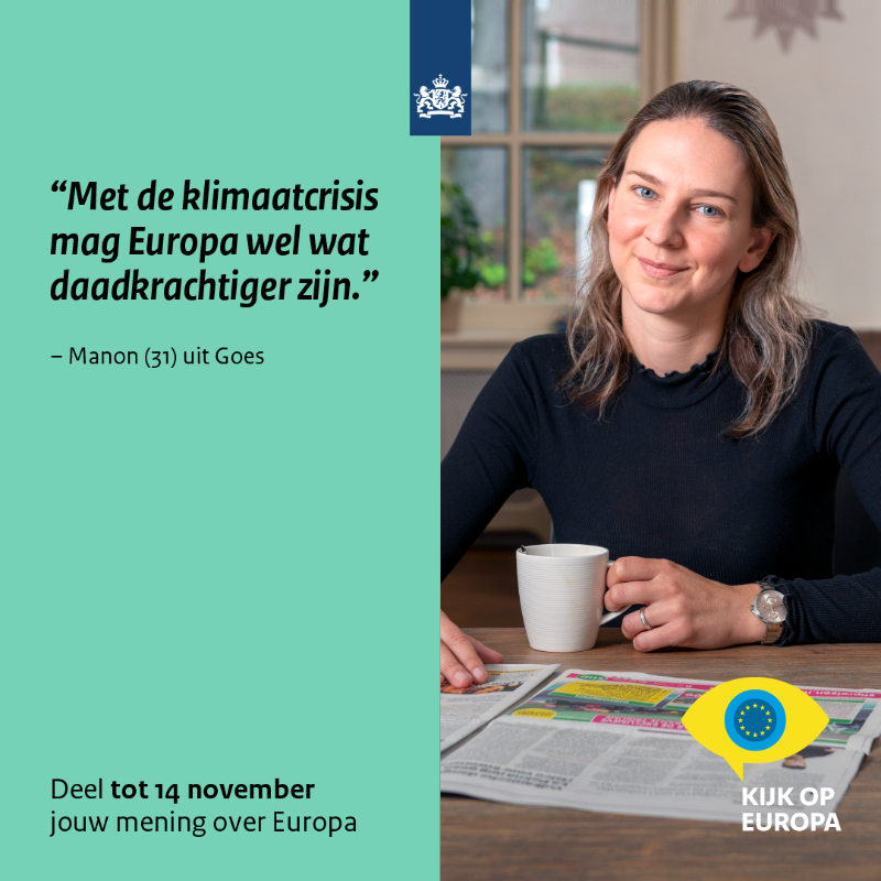 MinBZ's tweet photo. 📣“Met de klimaatcrisis mag Europa wel wat daadkrachtiger zijn”

Manon (31) werkt in de geestelijke gezondheidszorg en woont met haar twee kinderen in Goes. Wat is haar mening over de toekomst van de Europese Unie? 

Lees haar #KijkopEuropa hier: