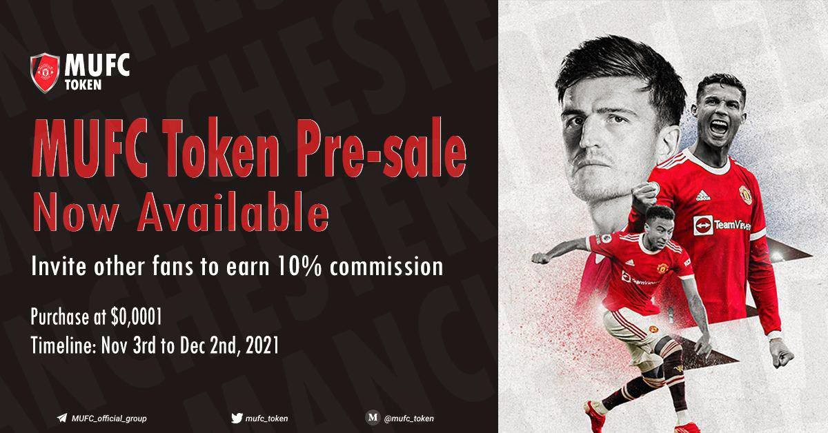 🔥 MUFC Token Airdrop (MUFC)
⭐️⭐️▪️ 2/3 stars
💰 Reward: 10,000 MUFC
👥 Referral: 5,000 MUFC
🏦 Exchange: PancakeSwap
🚀 Airdrop Link: t.me/MUFC_airdrop_b…

• Follow <a href="/mufc_token/">Manchester United Fan Token</a>
• Like &amp; rt this tweet

🌐 About MUFC Token: Visit – mutoken.io