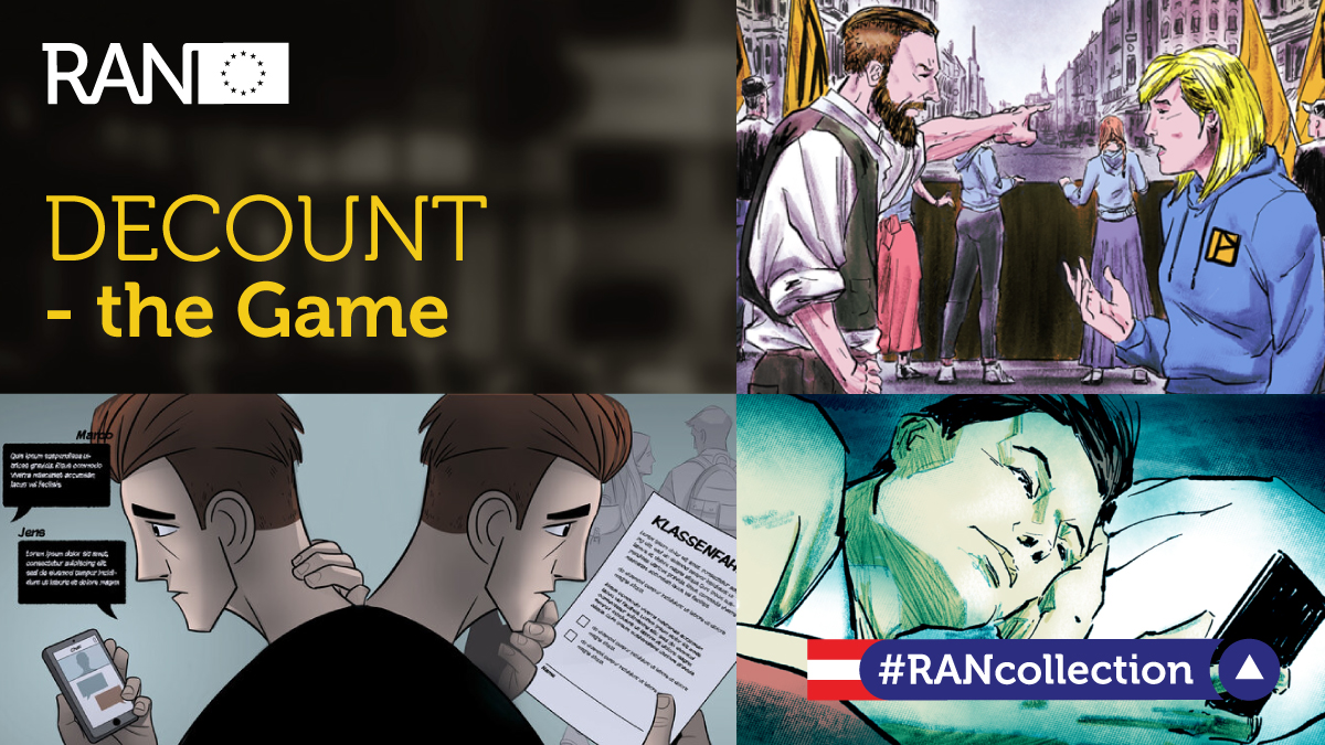 EUPreventionHub's tweet photo. Aiming to raise awareness &amp; steer attitudes away from #extremist ideas, 3 Austrian organisations developed #DECOUNT, an online game for primary and secondary prevention among youth. It's another successful practice in the growing #RANcollection list 👉 https://t.co/lHCoEF80qL https://t.co/FiPsJHLTFW