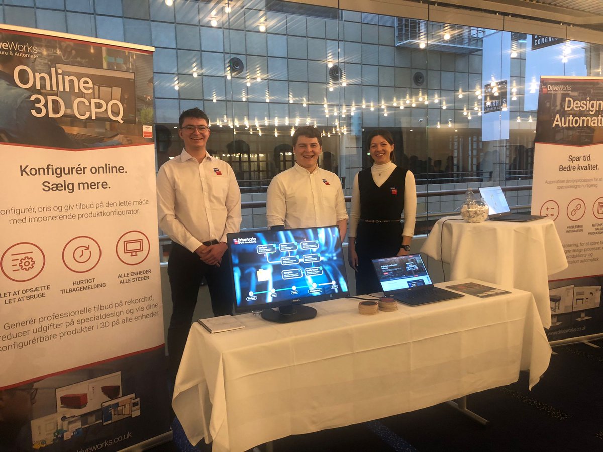 DriveWorks's tweet photo. Our team are ready for day 2 of PLM Denmark @SOLIDWORKS 2022 launch event! If you’re attending make sure to say hi to Will, Bridie and Oliver! #PLMGroup #solidworks https://t.co/dUTzTrHmMA