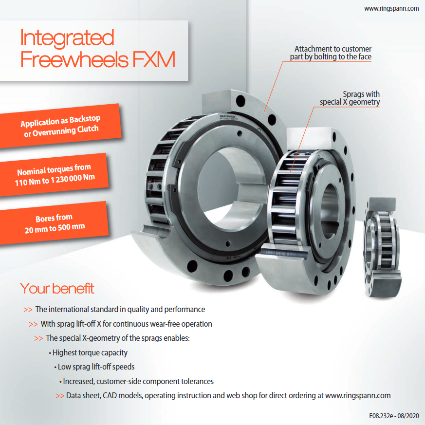 RINGSPANNUKLTD's tweet image. RINGSPANN's FXM #freewheels universally usable machine elements that be used as #backstops and #overrunningclutches  find out more about this product and many more here ringspann.co.uk/en/products/fr…