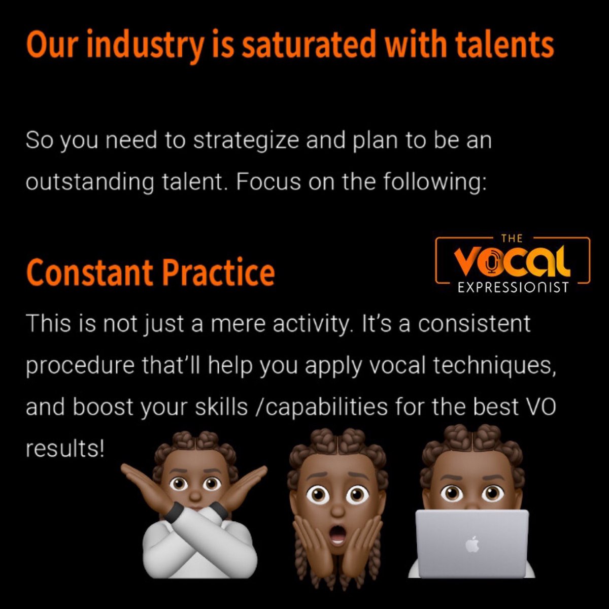 tve_life's tweet photo. TVE is back with this #VOfocus issue:

https://t.co/h0x1BVCXjg

You’re not irreplaceable as a #voiceartist so focus on your strengths, hone your skills and follow due process for the best results.

#thevocalexpressionist #voiceover #VOTips #voiceovers #vopassion #volife #vo #VOT https://t.co/PnGlvW5lXd