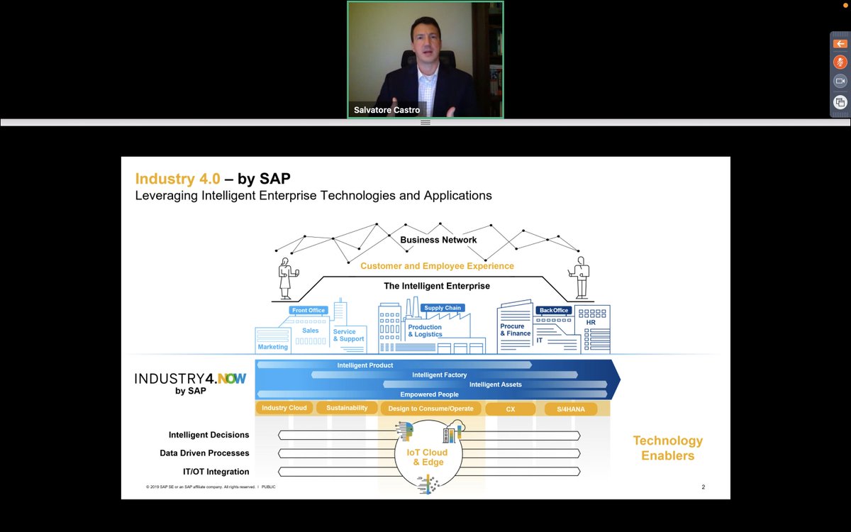 SAP's Salvatore Castro shares update on "#SAP Next Generation #Manufacturing #OperationsManagement" at <a href="/VNSG/">VNSG</a> Focus Online 2021 #S4HANA #IntelligentEnterprise #Industry40 #SAPUserGroups <a href="/SAP_Nederland/">SAP Nederland B.V.</a>