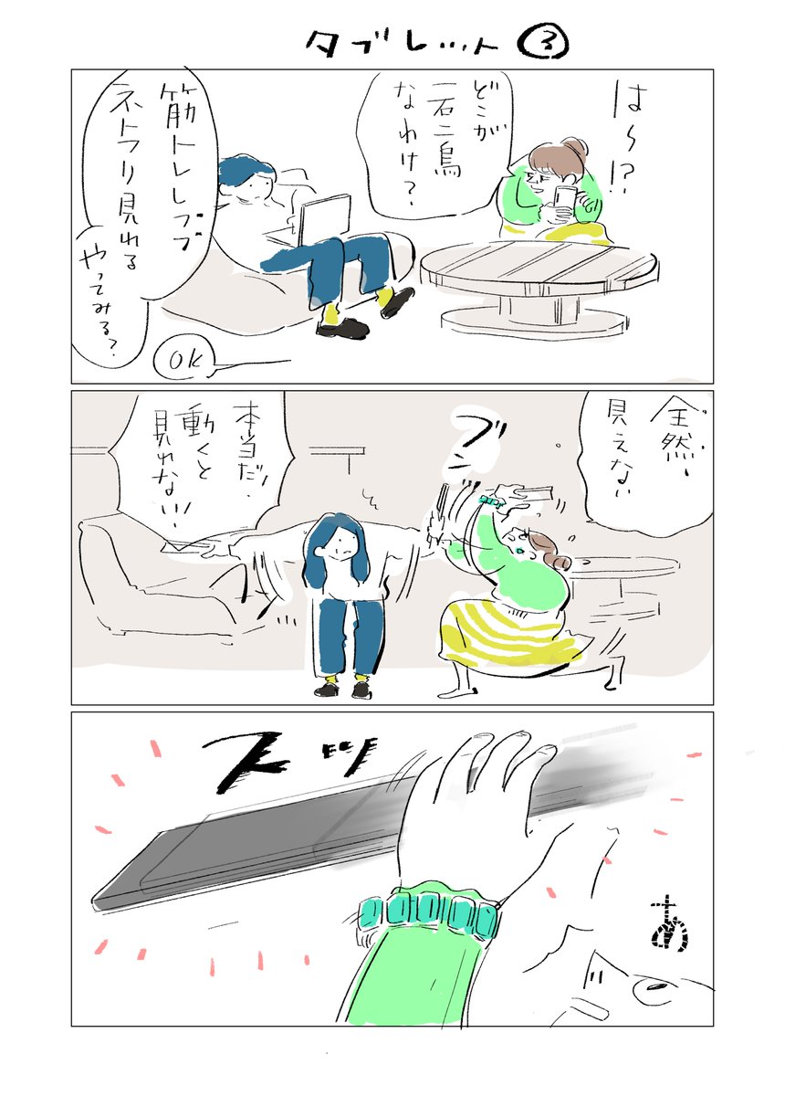 おばさん二人のマンガ
タブレット3 続く 