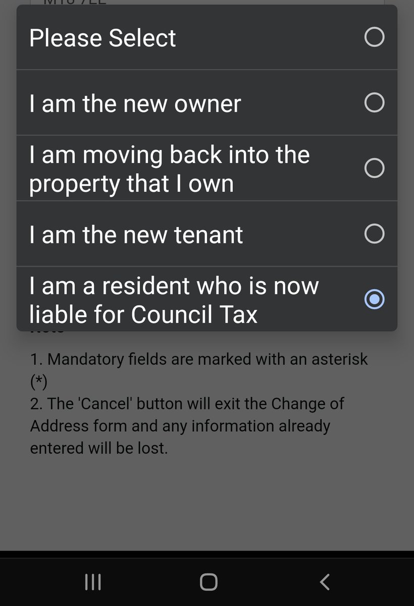AYmussadesign's tweet photo. @ManCityCouncil hey, i am moving back to my parents house coming from a rented apartment. Which one do i select? Thanks https://t.co/OckIfuZ0MG