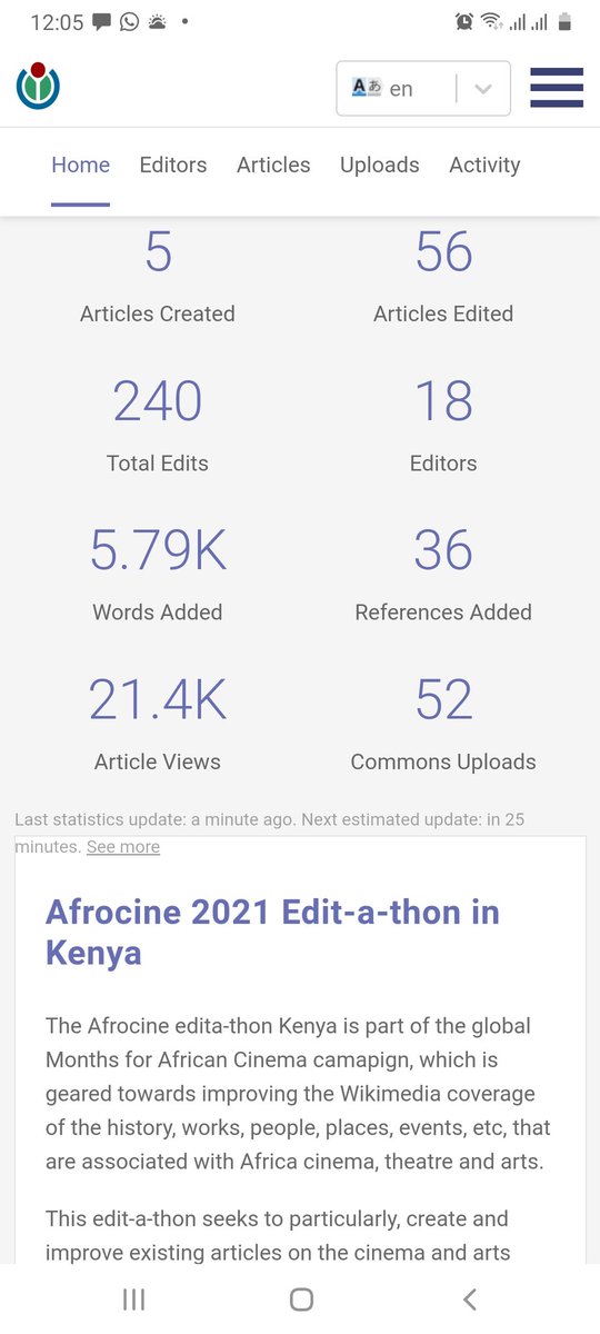 WinnieKabintie's tweet photo. We are ready for Day2 of our edit-a-thon and we are proud of what we've achieved so far. Better still we have 70% newbies in our campaign. #AfrocineKE @kenyafilmcomm @Wikipedia @AfrocineProject @c_mwaura #MonthsOfAfricanCinema https://t.co/IYQJBe0AKI