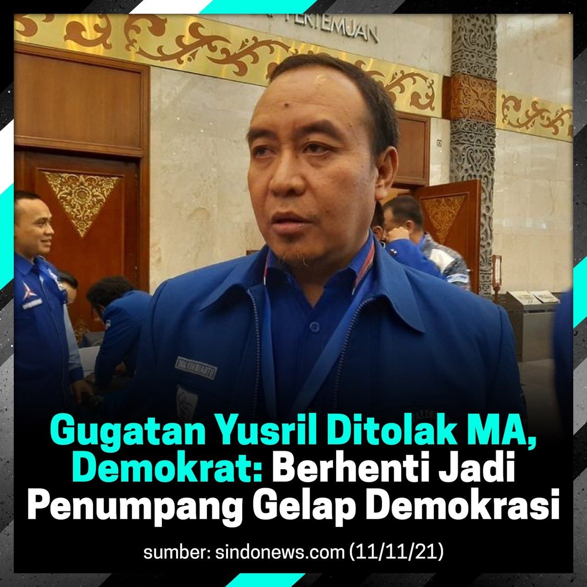 PDemokrat's tweet photo. Gugatan Yusril Ditolak MA, Demokrat: Berhenti Jadi Penumpang Gelap Demokrasi

https://t.co/55FVbSpwQP https://t.co/jJd7usRgl3