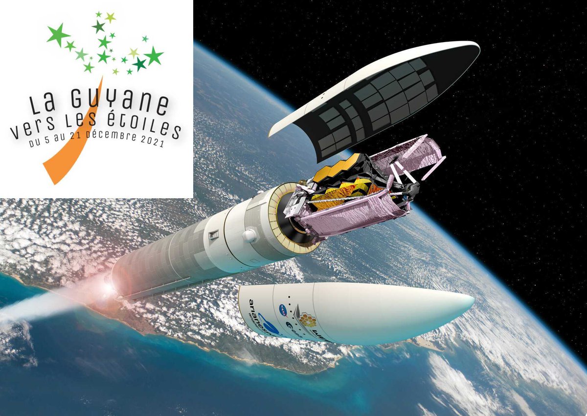 SpaceBusFrance's tweet photo. Nous vous en avons déjà parlé précédemment: l'équipe de @SpaceBusFrance est en pleine préparation pour participer à l’évènement "La Guyane vers les étoiles", pour lancement du télescope spatial Webb (JWST), dans lequel est très impliqué notre président Raphaël Peralta.
⬇️ https://t.co/Kxngy2MSNT
