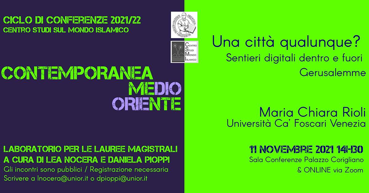 Open Jerusalem (@openjerusalem) on Twitter photo Today at 2:30PM (CET) Maria Chiara Rioli, Open Jerusalem research associate and project manager, will participate to the "Laboratorio Contemporanea Medio Oriente" organized by <a href="/UniOrientale/">Università di Napoli L'Orientale</a>. To join the event and receive the link: lnocera@unior.it Today at 2:30PM (CET) Maria Chiara Rioli, Open Jerusalem research associate and project manager, will participate to the "Laboratorio Contemporanea Medio Oriente" organized by <a href="/UniOrientale/">Università di Napoli L'Orientale</a>. To join the event and receive the link: lnocera@unior.it