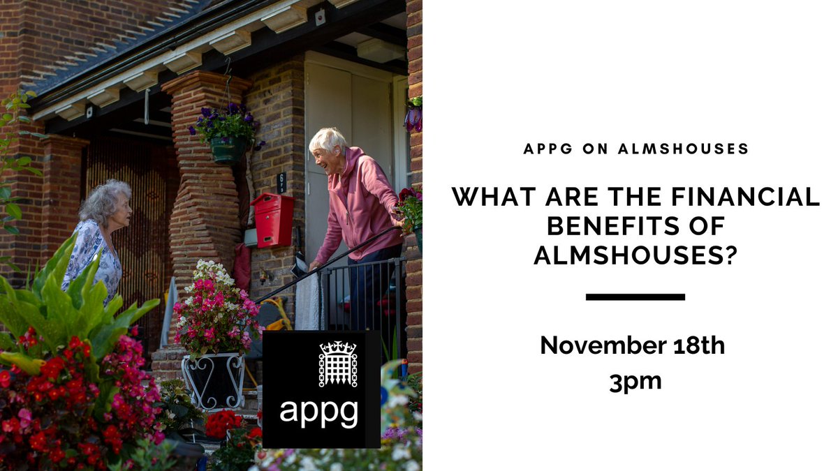 Join us and <a href="/HousingLIN/">Housing LIN</a> at the APPG on Almshouses as we discuss our upcoming research report on the financial benefits of #almshouses. Register here: bit.ly/308QvYc