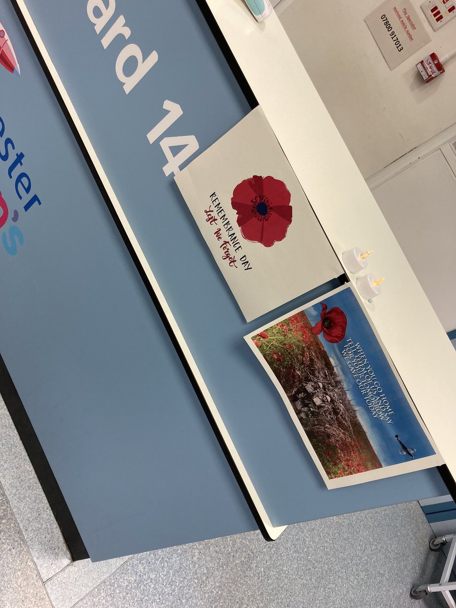 Ward 14 are remembering all those fallen and served heroes. When you go home, tell them of us and say, for your tomorrow we give our today. #LestWeForget #RemembranceDay