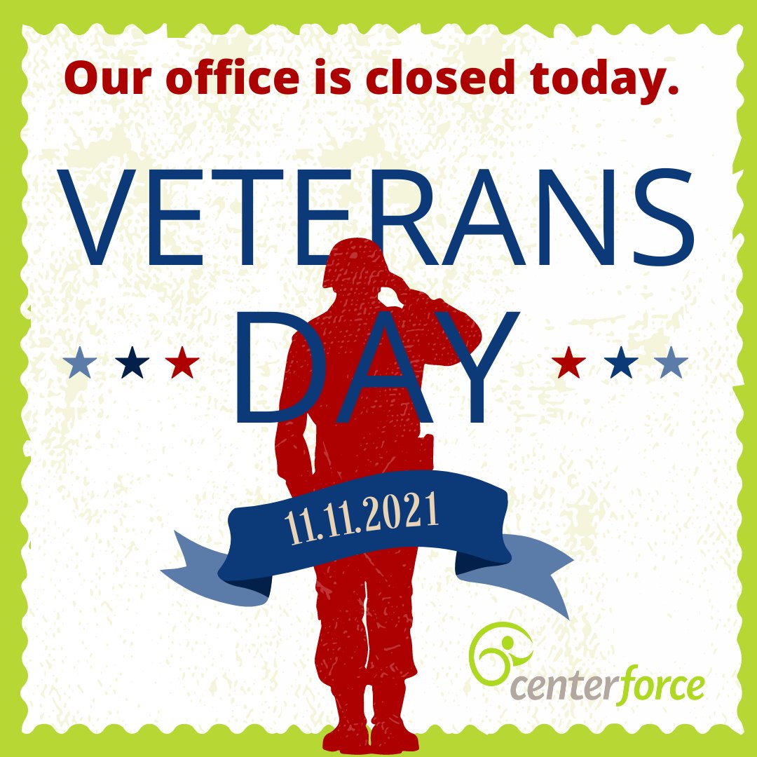 Centerforce_NP's tweet image. Our office is closed today  and we will reopen Friday, Nov. 12. 

Thank you to all of our veterans for their service. 

#centerforcelakewood #veteransday #justlikeyou