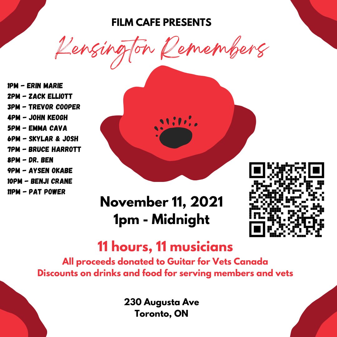 drben_music (@drben_music) on Twitter photo Honoured to perform at #RemembranceDay benefit concert for "Guitars for <a href="/vetscanada/">VETS Canada 🇨🇦</a>". I'll be playing several songs to pay tribute to our #veterans as well as my original compositions. Pls join us 8pm @ Film Cafe, 230 Augusta Ave Toronto. Honoured to perform at #RemembranceDay benefit concert for "Guitars for <a href="/vetscanada/">VETS Canada 🇨🇦</a>". I'll be playing several songs to pay tribute to our #veterans as well as my original compositions. Pls join us 8pm @ Film Cafe, 230 Augusta Ave Toronto.