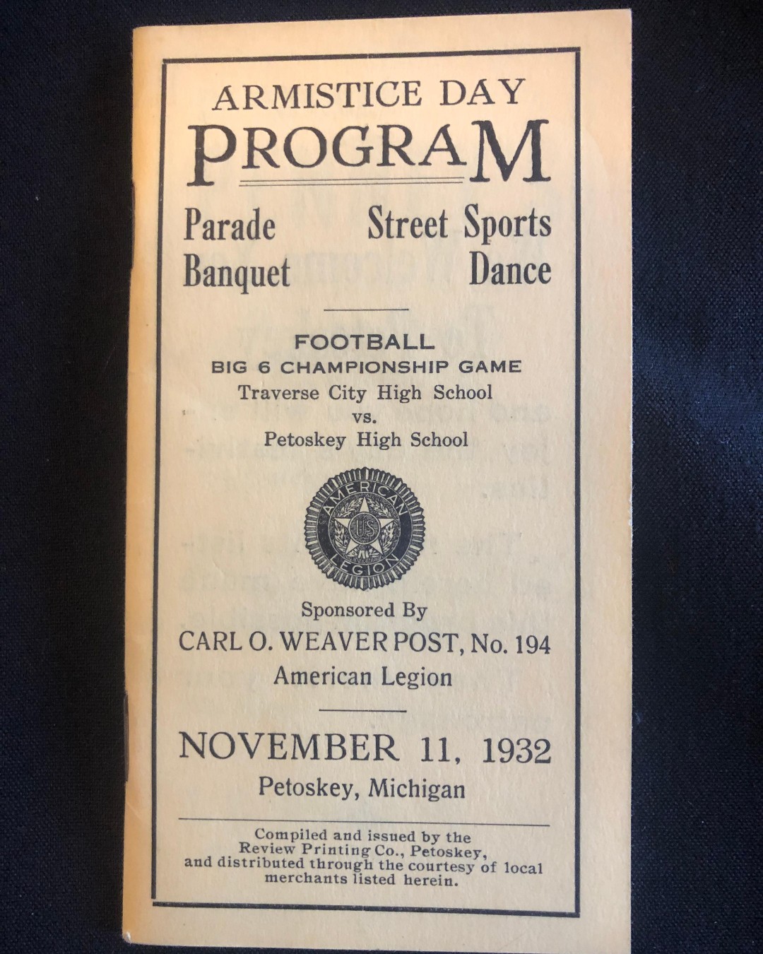 Petoskey Museum على تويتر "The 1932 Armistice Day program in Petoskey