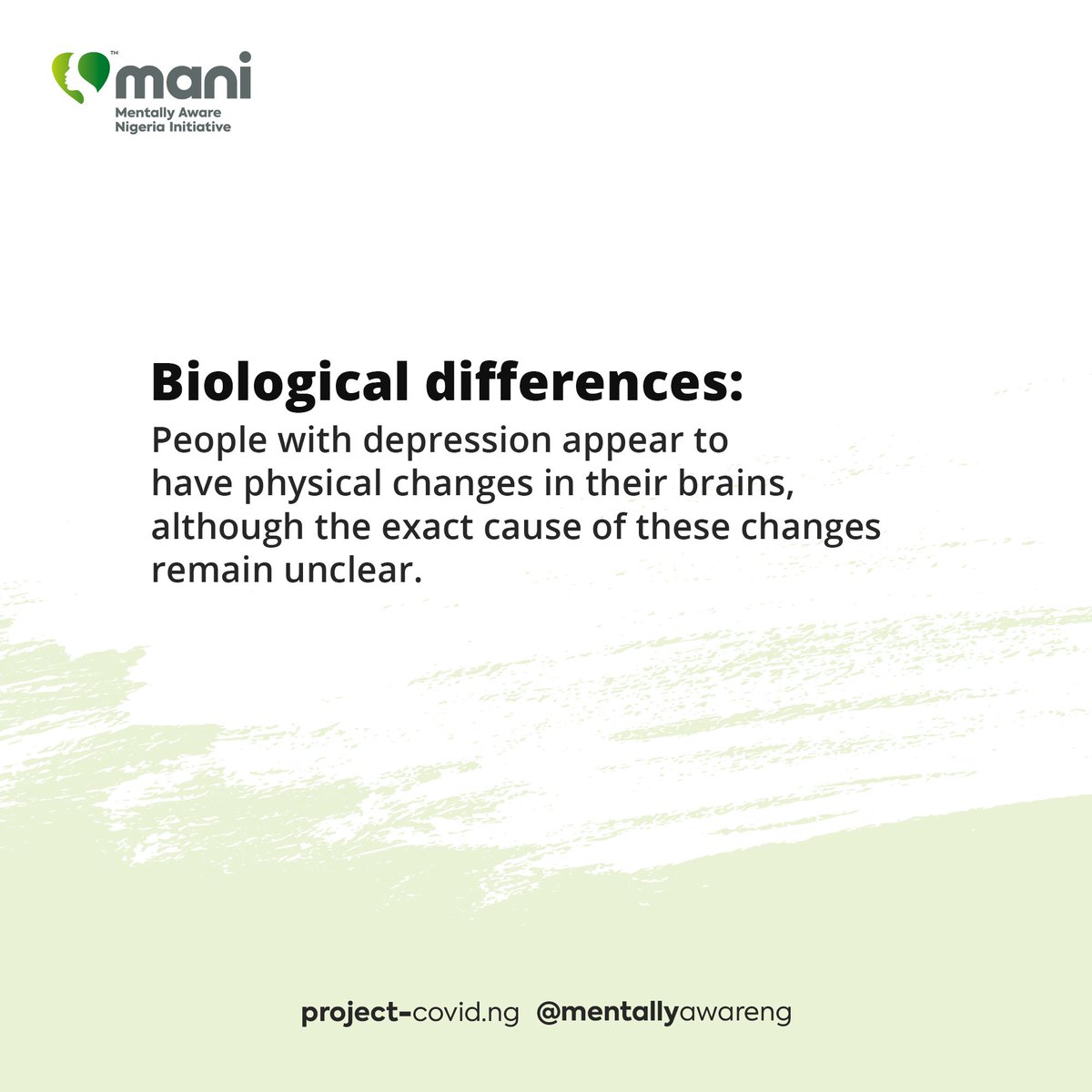 MentallyAwareNG's tweet image. Some risk factors make one predisposed to depression.
Here are some to look out for.

#EverythingAboutDepression #DepressionFacts #UnderstandingDepression #mentallyawareng