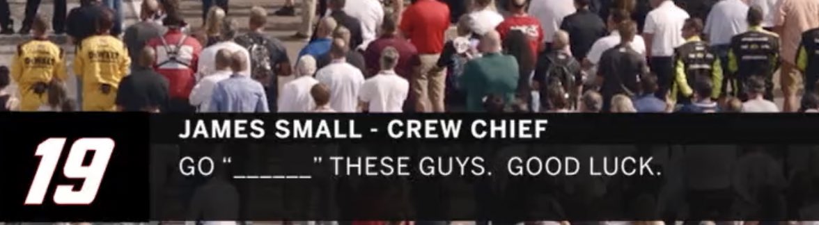 nascarcasm's tweet photo. Petition for the #SmallCast - an alternative race broadcast of Xfinity Series and truck races where it's just @james_small providing live, NSFW commentary. Like the #ManningCast except with more "You wanker!" and "What a f---stick." #NASCAR https://t.co/kbSy3tZnxE