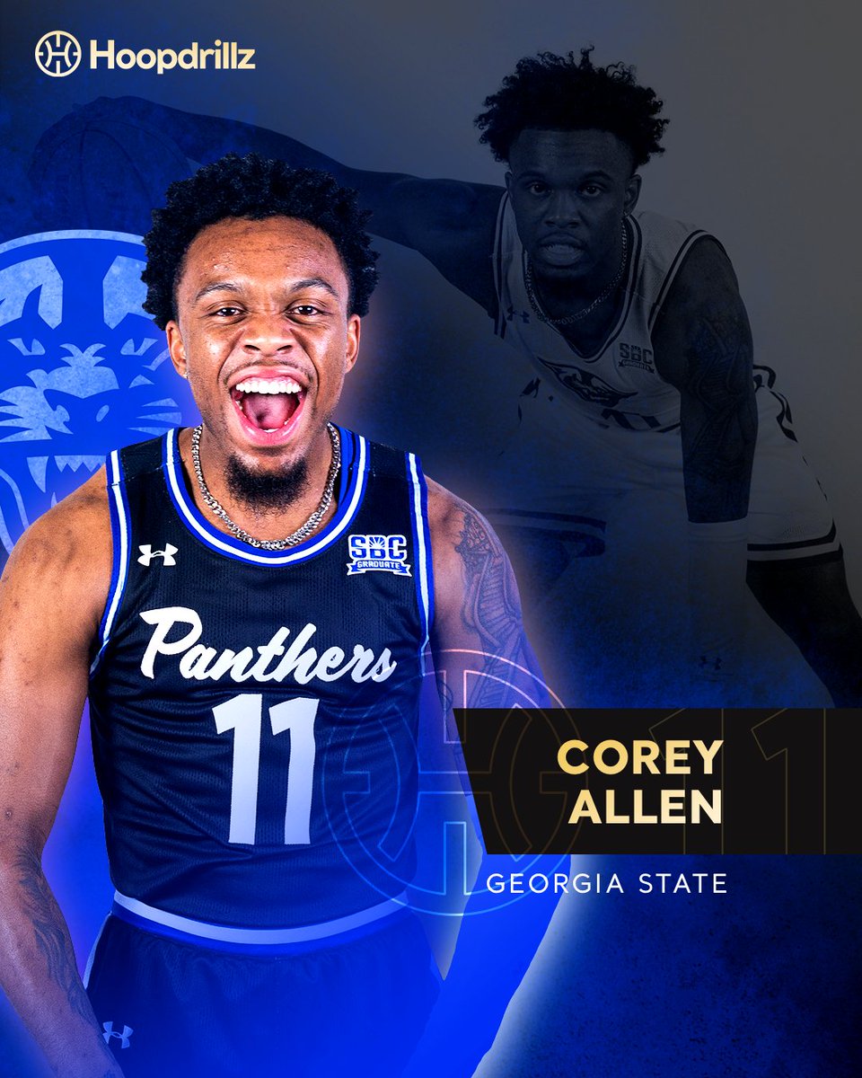 Hoopdrillz's tweet photo. ANOTHER ONE! ☝️ We're wishing Georgia State's leading scorer from last year with 15PPG, Corey Allen, another spectacular season! 💫

Corey has been named all ☀️ Sun Belt second team and is currently among the top 50 active scorers in the country with 1.613 points. Get 'em! https://t.co/1N1Vm8ck7m