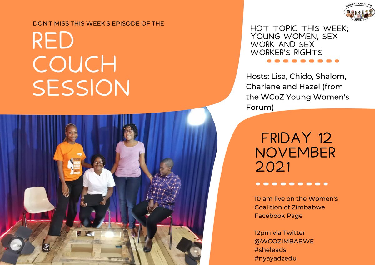 This season we're really tackling the difficult topics not spoken about in our society. This Friday we discuss 'Young Women, Sex Work and Sex Worker's Rights'.
Join us at 10am live on Facebook and at midday for a Tweetchat
#SheLeads 
#NyayaDzedu

<a href="/HazelJojo2/">Hazel Jojo</a> <a href="/shalom_chido/">Shalom Chido Chinoruma</a>