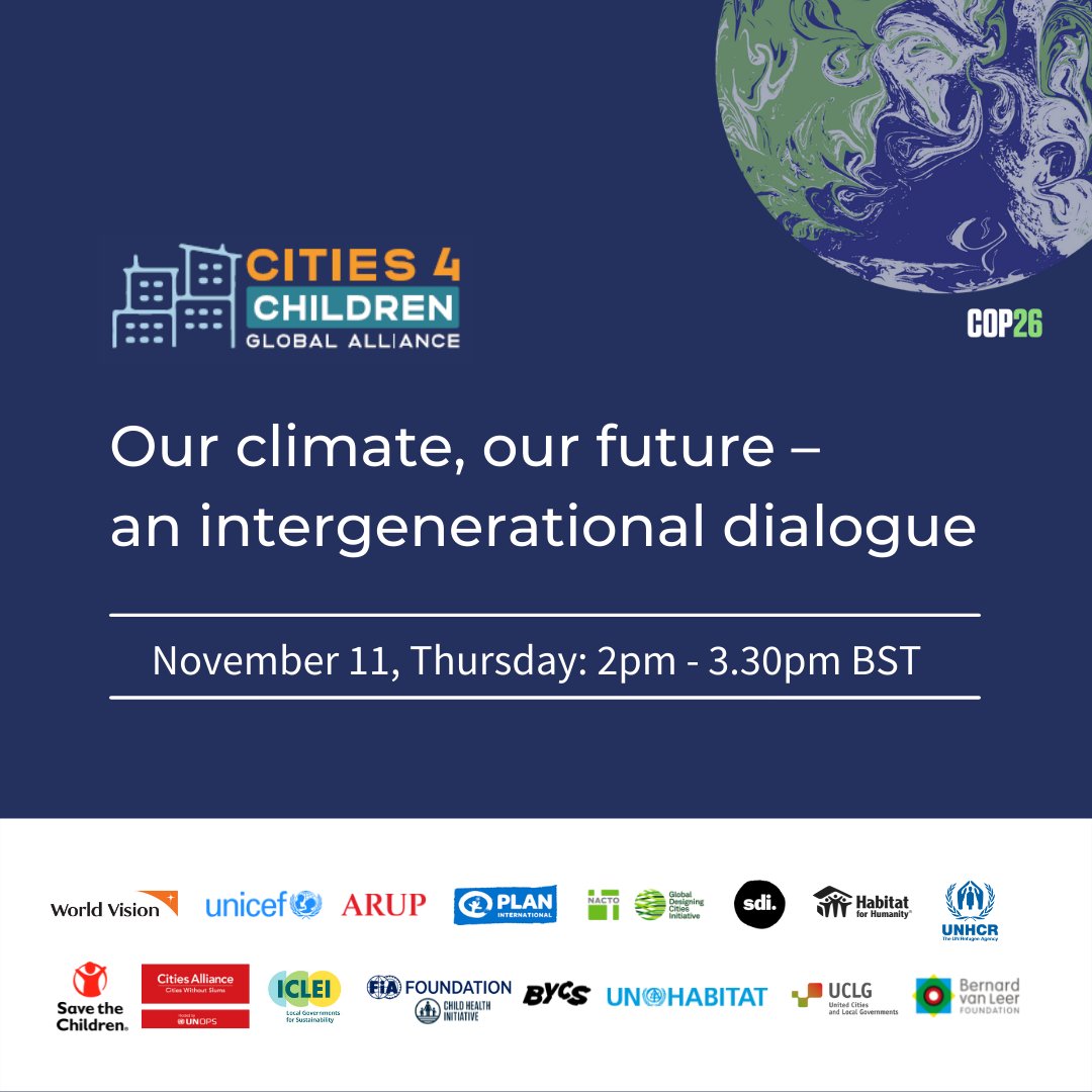CitiesAlliance's tweet photo. Our #cities are strongly associated with #poverty &amp; #inequality. Young people have been claiming #ClimateAction. Their ideas must now come into policymaking  👉 @HelenClarkNZ 

🎯@Cities4Children - Our #Climate, Our Future 

Live 👁‍🗨 https://t.co/6ByvSLC3iV

#TogetherForOurPlanet https://t.co/aP8hgEeCFS