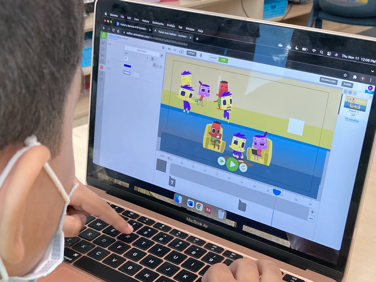 harves4556's tweet photo. G5 @igbis5 are back @IGBintschool and learning the nuances of #Animatron while making short informational videos about Digital Citizenship for their upcoming Mini-PYPX. Stay tuned for developments. @KariThompson4 @CaitlanHurrell https://t.co/9oh6YQbdlB
