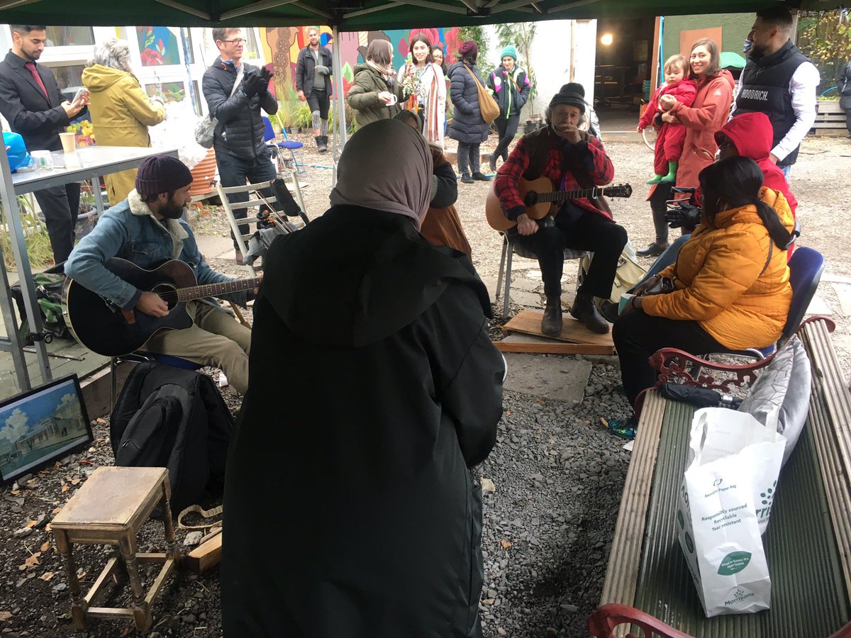 WalkingForest4's tweet photo. Excited to be at #Pollockshields Bowling Green, garden of community, music &amp; food, to meet @walkwithamal and gift her one of our #Suffragette seeds with @farhanaclimate

Together we remember all forests &amp; trees &amp; all acts of courage 

We’ll be live-streaming on our Insta soon! https://t.co/QrFcGbMogq