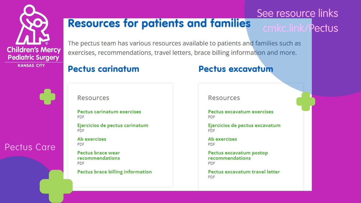 CMPedSurg's tweet image. Look at all these resources for pectus Children's Mercy Kansas City @CMpedsurg!
Check out more at cmkc.link/Pectus 

@pectusresearch @pectusawareness @PectusServices  
#pectusCMH #pectusexcavatum #pectusexcavatumawareness #pectus #pectuscarinatum #some4pedsurg
