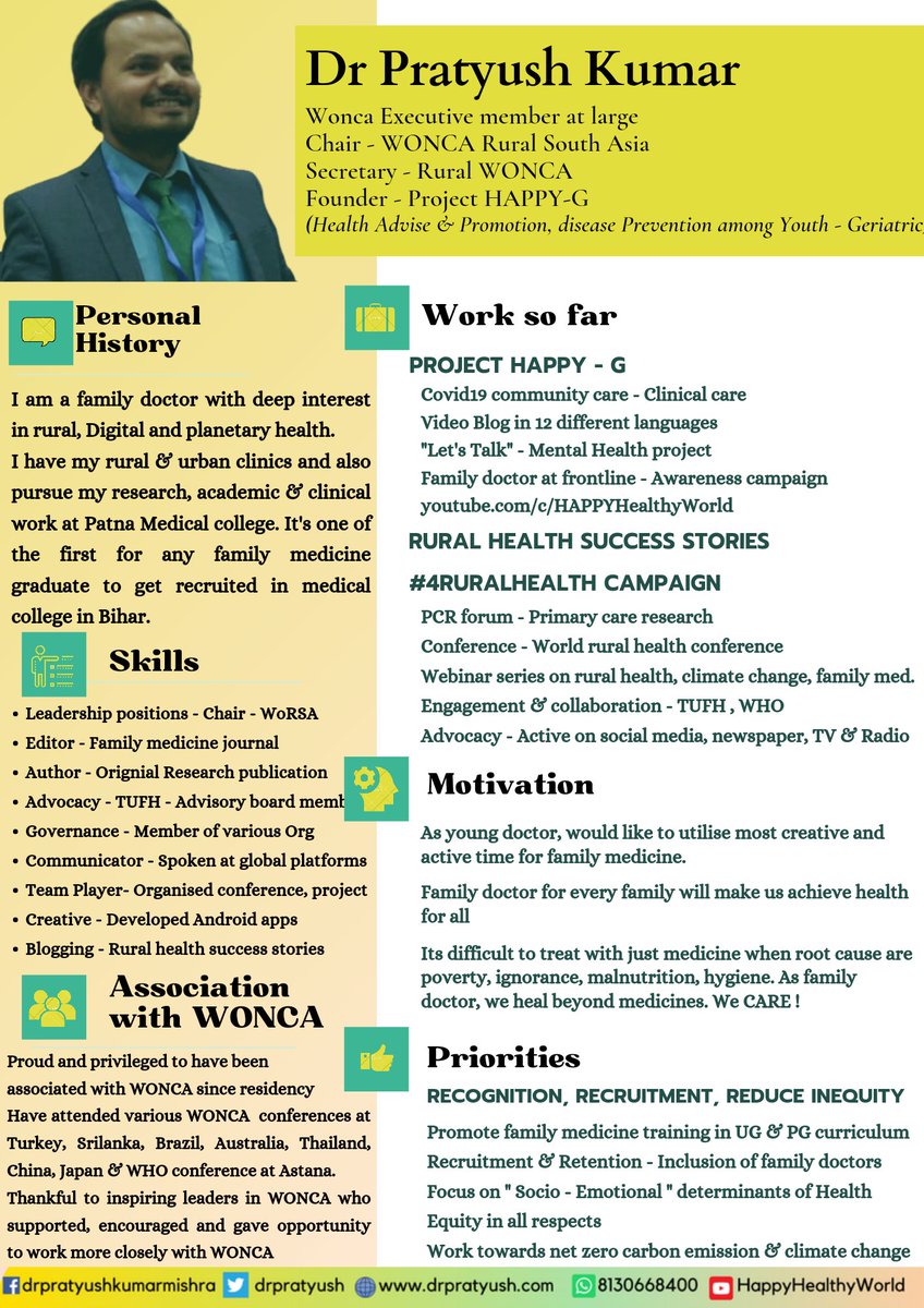 Pratyush kumar (@drpratyush) on Twitter photo Do join us for #WETalk.
Here is nomination video: youtu.be/_t3gwavx7vk
Web bit.ly/WONCAPRATYUSH
<a href="/WoncaAfrica/">Wonca Africa</a> <a href="/WoncaCIMF/">Wonca Cimf</a> <a href="/woncaemr/">WONCAEMR</a> <a href="/WONCA_APR/">WONCA Asia Pacific</a> <a href="/RuralWonca/">Rural Wonca</a> <a href="/jaqueponzo/">Jacqueline Ponzo</a> <a href="/tarawnehmd/">Mohamed Ibrahim Tarawneh</a> <a href="/anbarata/">Ana Nunes Barata</a> <a href="/AStavdal/">Anna Stavdal</a> <a href="/WoncLi/">WONCADonaldLI</a> <a href="/vivimbmd/">Viviana Martinez Bianchi</a> <a href="/WoRSAcares/">WoRSA</a> Do join us for #WETalk.
Here is nomination video: youtu.be/_t3gwavx7vk
Web bit.ly/WONCAPRATYUSH
<a href="/WoncaAfrica/">Wonca Africa</a> <a href="/WoncaCIMF/">Wonca Cimf</a> <a href="/woncaemr/">WONCAEMR</a> <a href="/WONCA_APR/">WONCA Asia Pacific</a> <a href="/RuralWonca/">Rural Wonca</a> <a href="/jaqueponzo/">Jacqueline Ponzo</a> <a href="/tarawnehmd/">Mohamed Ibrahim Tarawneh</a> <a href="/anbarata/">Ana Nunes Barata</a> <a href="/AStavdal/">Anna Stavdal</a> <a href="/WoncLi/">WONCADonaldLI</a> <a href="/vivimbmd/">Viviana Martinez Bianchi</a> <a href="/WoRSAcares/">WoRSA</a>