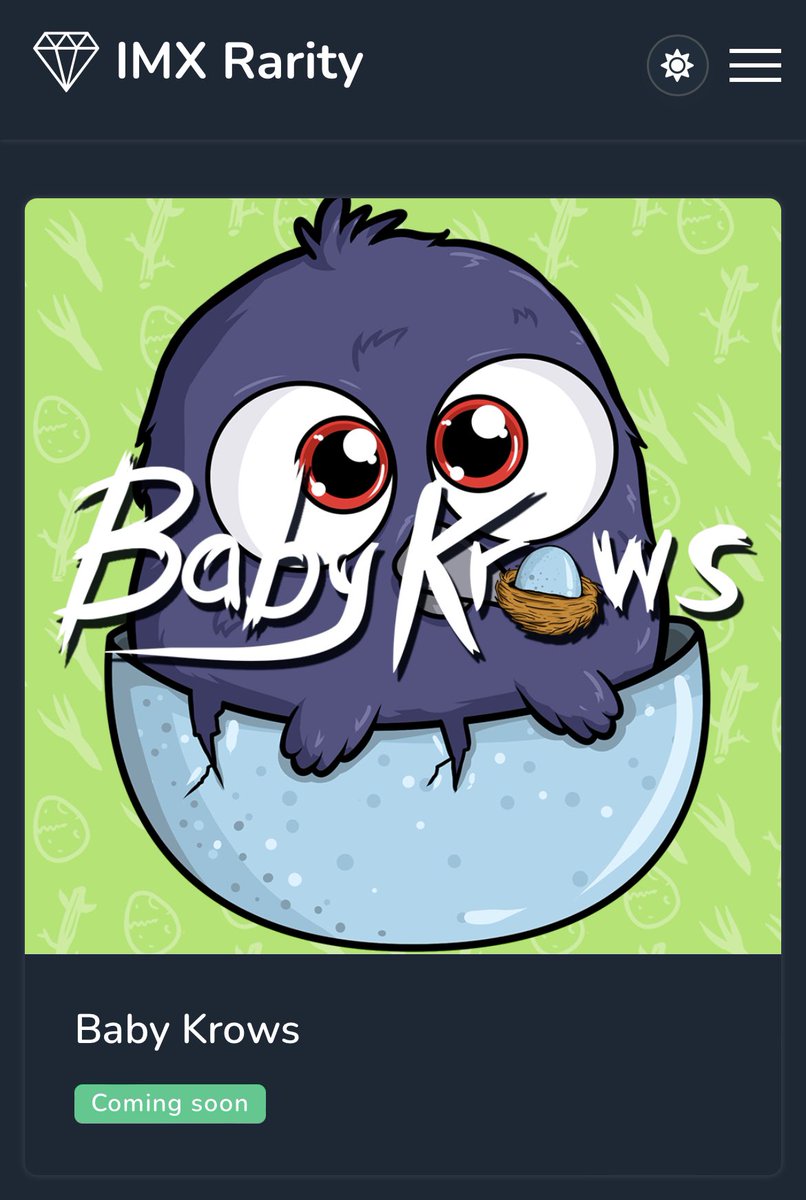 Few months ago, Krows fell in love and today, they brought to life these wonderful babies 💘

<a href="/KrowsCo/">Moody Krows</a> will be listed on our platform for their new collection of Baby Krows 🐦

You guys will be able to check the rank of your babies when reveal happens

🔥LFG🔥

#NFTs #ImmutableX