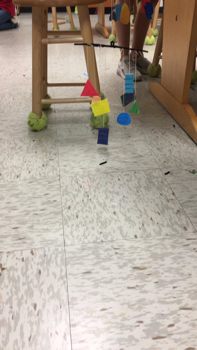 Making mobiles in 2nd grade #cobbartrocks