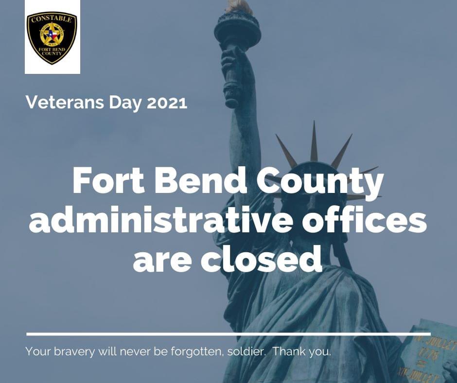 Fort Bend Pct 1 Constable on Twitter "VeteransDay2021 FortBendCounty…
