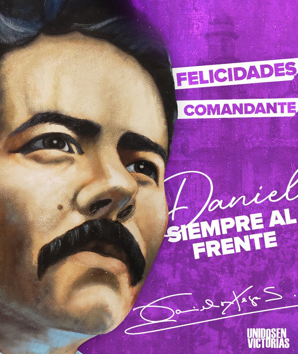 Feliz Cumpleaños a nuestro Comandante y Líder Daniel Ortega, que Dios le regale muchos años más de vida y abundantes bendiciones. 

"Daniel amigo #Nicaragua está contigo"

#UnidosEnVictorias 
#DanielSiempreAlFrente