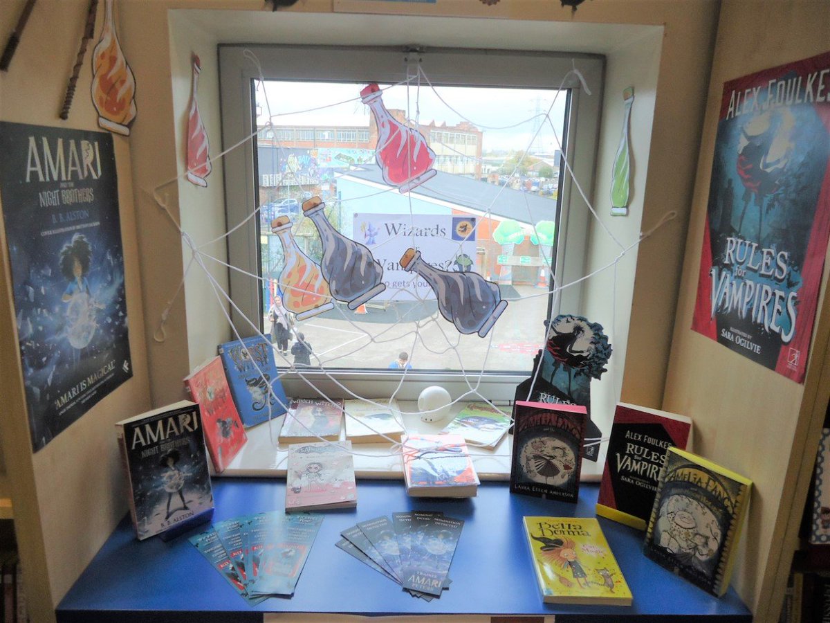 AdderleySchool's tweet photo. Pupils are voting for Wizards or Vampire books and we are showcasing #AmariAndTheNightBrothers by @bb_alston @farshorebooks and #RulesForVampires by @foulkeswrites @simonkids_UK Who will be the winner?
Thank you @readingagency for the posters and bookmarks! https://t.co/xy56lp9qcg
