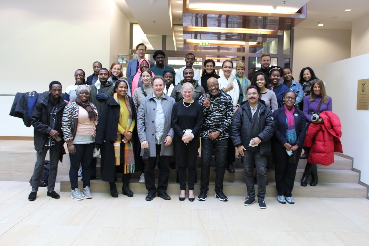 As part of TheMuseumsLab projects, Dr Luyanda Mpahlwa and Mr Alun Samuels, the architects of mma who designed the South African Embassy building in Berlin, conducted a guided tour for 36 participants of the programme, explaining the architectural concept of the building.