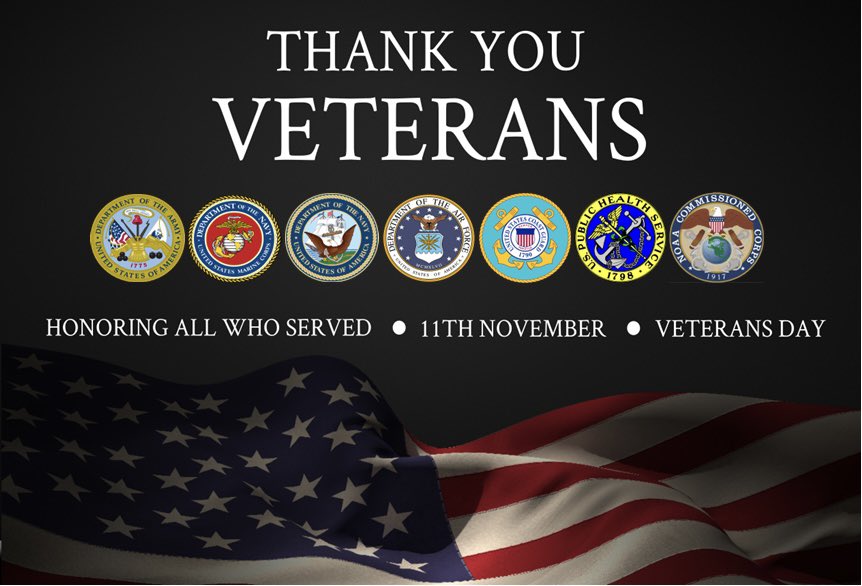 Thank you to everyone who has served our country! 

🇺🇸🇺🇸🇺🇸