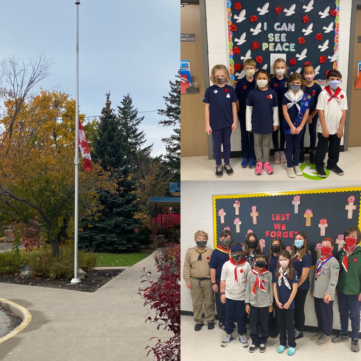 A special Thank You to our Scouts &amp; Girl Guides for dressing in uniform &amp; showing respect for our veterans. May we always remember the many sacrifices made by the brave soldiers so that we can live in peace. #LestWeForget #RemembranceDay2021