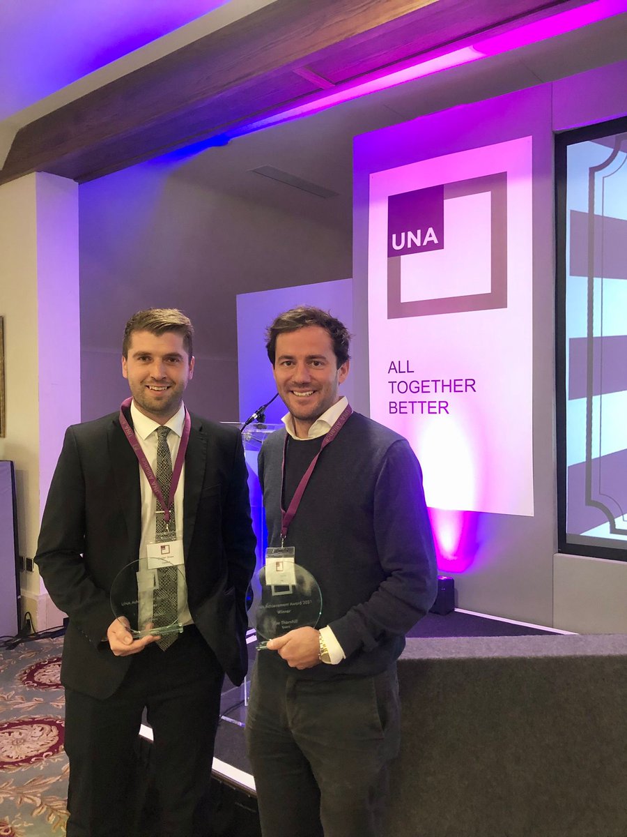 🚨🏆TWO WINNERS!🏆🚨 Congratulations goes to Declan Shaw <a href="/CowensGroupUK/">Cowens Group</a> and Tim Thornhill 
<a href="/Tysers_insights/">Tysers</a> who win the UNA Achievement Award 2021. It was simply too hard to choose between you both - outstanding stuff guys, well done!

#UNAalliance #UNAConf2021 #AllTogetherBetter