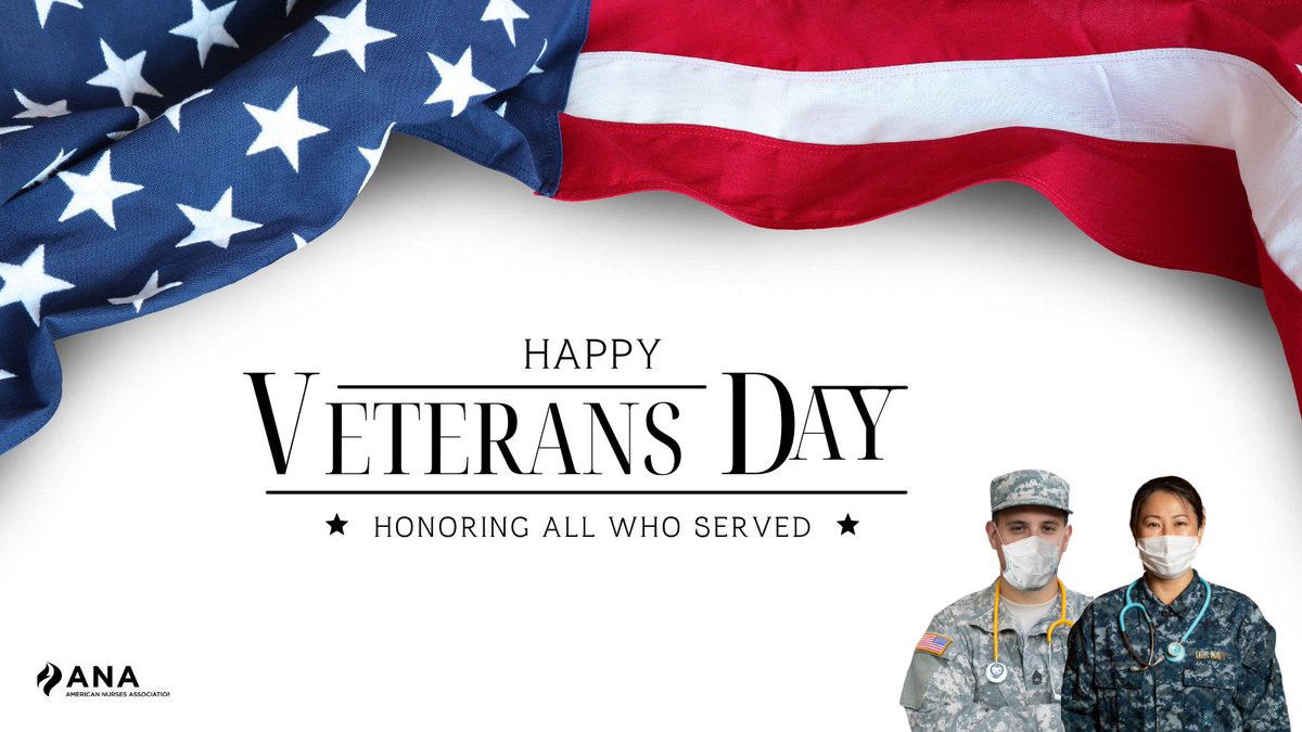 ANANursingWorld's tweet photo. On this #VeteransDay, we offer our highest expressions of gratitude and appreciation to those who have served in the armed forces. We also honor the #nurses who courageously served. https://t.co/ry5PDS9Giq