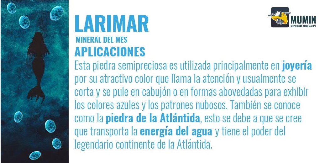 MuseoMumin's tweet photo. Mineral del mes: Larimar #larimar #pectolita #azul #mineral #MuseoMumin
#Museos #Museum #geology #geologia #monthmineral #mineraldelmes
#geological #geologist #minerallarimar #rocaazul #joyería #cabujón
#Atlántida #agua https://t.co/ZNVx3N38fs
